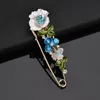 Pins Brooches 2022 Large Vintage Female Flower Rhinestone Collar Lapel Pin Badge Plant Big Size Brooch Jewelry Family Party Gift Roya22