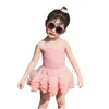 Meisjes tutu badmode voor kinderen mooie ruches prinses vakantie jurk dragen kinderen zoete outfti kleding 210529