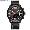 Crrju Fashion Men Watch Luxury Men's Chronograph Quartz Wrisrtwatch Casual Vattentät Datum Display Clock Gift Relogio Masculino 210517