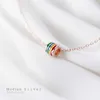 Modian Colorful Rainbow Multi-Layer Round Pendant Necklace for Women Gift Adjustable Sterling Silver 925 Necklace Fine Jewelry 210264o