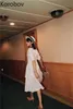 Korobov Vintage Square Collar Women High Waist Dress Korean Solid Elegant Lacing Bow Female Dresses Elegant Robe Femme 2a561 210430