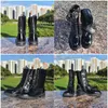 Meotina Women Motorcycle Boots Shoes Punk Platform Block Heel Ankle Boots Lace Up Zip Lady Short Boots Autumn Winter Black 42 43 210520