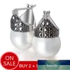 蓮の楽しいレアル925純銀の天然母の真珠のイヤリングの自然な母のためのファインジュエリーヴィンテージファッションドロップイヤリング女性Brincos工場価格専門家設計品質