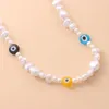 Chokers Bohemian Blue Flowel Wzór koralików Naszyjnik biały imitacja Pearl Mix i mecz projektowy Choker Biżuter