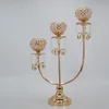 Titulares de vela Livre-Expedição Alto Três Cabeça Castiçal Candlestick Ouro Candelabres de Metal Candelabres para Casa decoração de casamento artesanato de presente