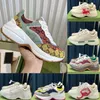 デザイナーのRhyton Shoes Beige男性のトレーナーヴィンテージ高級Chaussuresレディーススニーカーファッションスニーカーお父さん箱