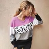 Oansatz Vintage Leopard Stricken Pullover Frauen Pullover Herbst und Winter Farbe Passenden Pullover gestrickte Pullover Frauen 210514