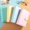 Carpeta para cuaderno A6, 9 colores, Bloc de notas de piel sintética, multifunción, diario, manual, anillo, carcasa, cuadernos portátiles sencillos, fundas