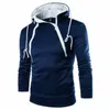 Men's Hoodies & Sweatshirts Men 2022 Chest Side Double Zipper Tracksuit Sweatshirt Winter Collar Cap Long Sleeves Pullover Hoody Sports