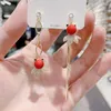 Mode Red Goldfish Tassel oorbellen voor vrouwen Vintage Geometrie Long Crystal Drop Asymmetry Joodly Gift Dange kroonluchter