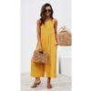 Dames Jumpsuits Rompertjes 2021 Zomer Jumpsuit Dames Lange Overalls Strand Losse Casual Solid Boho Mouwloze Vrouwelijke Wide Been Broek