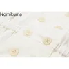 Nomikuma Vintage robe élégante femmes couleur unie Double boutonnage robes à manches courtes col cranté été Vestidos Mujer 210514