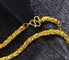 Męski 24-karatowy pozłacany naszyjnik Twist łańcuszki NJGN085 modny prezent ślubny żółty złoty łańcuszek naszyjniki