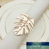 6Pcs/Set Tropical Gold Leaf Napkin Rings for Wedding Party Napkin Holder Metal Circ Napkin Buckle Holiday Table Decoration Gift Factory price expert design Quality