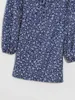 春の製品ファッションのトレンド印刷スラッシュネックレースアップセクシーなドレススカートの食用の木の真菌ヴィンテージ210514