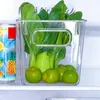 Kitchen Storage & Organization PET Refrigerator Organizer Bins Stackable Fridge Food Box With Handle Clear Plastic Pantry Freezer Tool