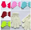 Christmas present Gloves kids Winter Solid color Candy colors Full finger Magic Knit Warm Boys and girls ski Stretch outdoor gift