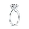 925スターリング3.0ctクッションカットソリティアエンゲージリングシミュレートダイヤモンドシルバーの結婚指輪ジュエリー