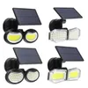 Doppelkopf-Bewegungssensor-LED-Solarleuchte, Außenstrahler, wasserdicht, drehbar, Wandleuchte – 56 LED