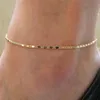 Ankletter Fashion Gold Thin Chain Ankle Charm Anklet Len Armband Fot smycken Justerbara armband för kvinnliga tillbehör