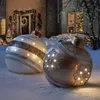 60 cm kerstbal decoratie buiten kerstmis ornament PVC opblaasbaar speelgoedbal Home Kerstcadeau zonder LED -licht Y09139176705