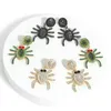 Halloween Black Spider benglee oorbellen voor vrouwen punk goud metaal kristal oorrang sieraden