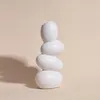 Creativo bianco a forma di uovo vaso di fiori in ceramica decorativa di riempimento artistico contenitore da tavolo Nordic Home Office da collezione Decor 210610