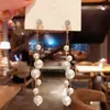 Koreanska Stor Liten Pärla Lång Drop Örhängen För Kvinnor Etrendy Nytt Mode Smycken Statement Brincos