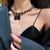 Bowknot Short Chokers Arrival Interspersed with Leather Rope Wide Chain Fashionable Accessories Jewelry Necklace