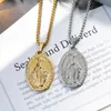 Pendant Necklaces 10 Piece Wholesale Price Stainless Steel Virgin Mary Oval Pendants Necklace For Women Men Unisex Catholicism Jewelry