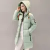 Veste longue de la femme épaisse à capuche d'hiver Casual Slim Mates manteau avec fermeture à glissière de coton massif de coton massif 210923