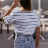 Vêtements pour femmes Printemps et été Mode Femme Tie-Dye Imprimé Rayé Lâche T-shirt à manches courtes Plus Taille 210709