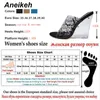 Клинья моды слайды леопарда Print Peep Toe High каблуки платье тапочки летний скольжение на женщин мулы черный размер 35-40 210507