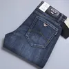 Men's Jeans Spring Summer Cotton Slim Elastic Ltaly Eagle Fashion Business Trousers Male Classic Blue Denim Pants