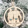 European and American Hot-selling 2021 Christmas tree Decorations Pendant Wooden Hollow Couple Snowman Decor Ornaments