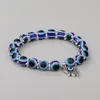 Turkey Evil Blue Eyes Beaded Bracelets Chain Hamsa Hand Charm Elastic Bracelet Bangles Wholesale Jewelry