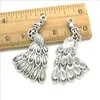 Lot 50st Peacock Antika Silver Charms Pendants Smycken DIY för halsband Armband Örhängen Retrostil 42 * 24mm DH0770