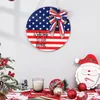 Decorazione per porte in legno per feste del Giorno dell'Indipendenza americana sul mercato Forniture per festival di porte decorative per la casa con bandiera del mercato