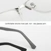 Ultra uv proteção computador leitura óculos homens presbyopia luz anti-azul bloqueando metal metade quadro prata 1.5 2.5