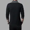 Heren T -shirts Modemerk REND SLIM Fit lange mouw shirt patchwork kraag ee vneck shirt katoen shirts plus maat 5xl 221007