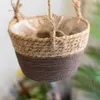 Macrame Cestino portaoggetti per piante sospese Giardino per esterni Appendiabiti per piante da interno Corda di iuta intrecciata Decorazione fioriera sospesa freeshipping Y0910