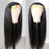 Stirnband Perücke Natürliche schwarze Farbe Lange Gerade Synthetische Perücken Für Frauen Glueless Haare mit Kopfband Hitzebeständigkeit