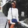 Mode Frauen Bowknot Langarm Hoodies Rundhals Crop Tops Weiß Rosa Kurze Sweatshirts Frühling Outfits frauen