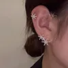 Casual Silver Plated Metal Snowflake Ear Cuff Clips Without Piercing For Women Sparkling Zircon Earrings Wedding Jewelry