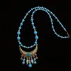 Pendant Necklaces Ethnic Style Collar Women Handmade Color Bead Necklace Female Headdress Clavicle Chain Hair Accessories Jewelry2906766