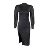 Sexig Bodycon Kvinna Goth Dress Winter Långärmad Eleganta Klänningar För Kvinnor Party Night Club Black Designer Kläder 25466s 210712