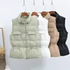가을 겨울 오리 아래로 자켓 여성 조끼 짧은 튜닉 양복 조끼 봄 복어 재킷 슬림 파크스 210915