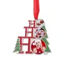 2021 Sublimation Blanc Blanc Décorations de Noël en métal Transfert de chaleur Pendentif Père Noël DIY Ornements d'arbre de Noël Cadeaux de Noël inscriptibles par avion A12