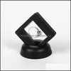 Moda PE Casos exibem álbuns 3D quadrados portador de moldura flutuante Black White Coin Box Jewelry Show Exibir para presente F2678 Drop del
