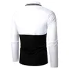 Patchwork Polo Shirts Men Long Sleeve Casual Mens T shirt Slim Polo Para Hombre Splice Quick Dry Camisas Pocket Colorblock 210524